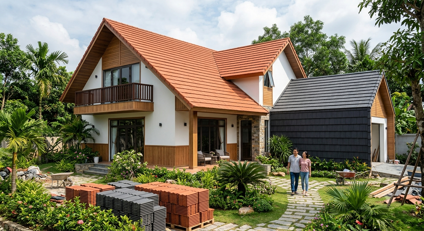 Gợi ý các gam màu ngói nhựa phổ biến và xu hướng phối màu hiện nay