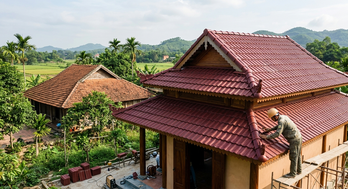 Ứng dụng trên các kiểu mái Thái và mái dốc truyền thống